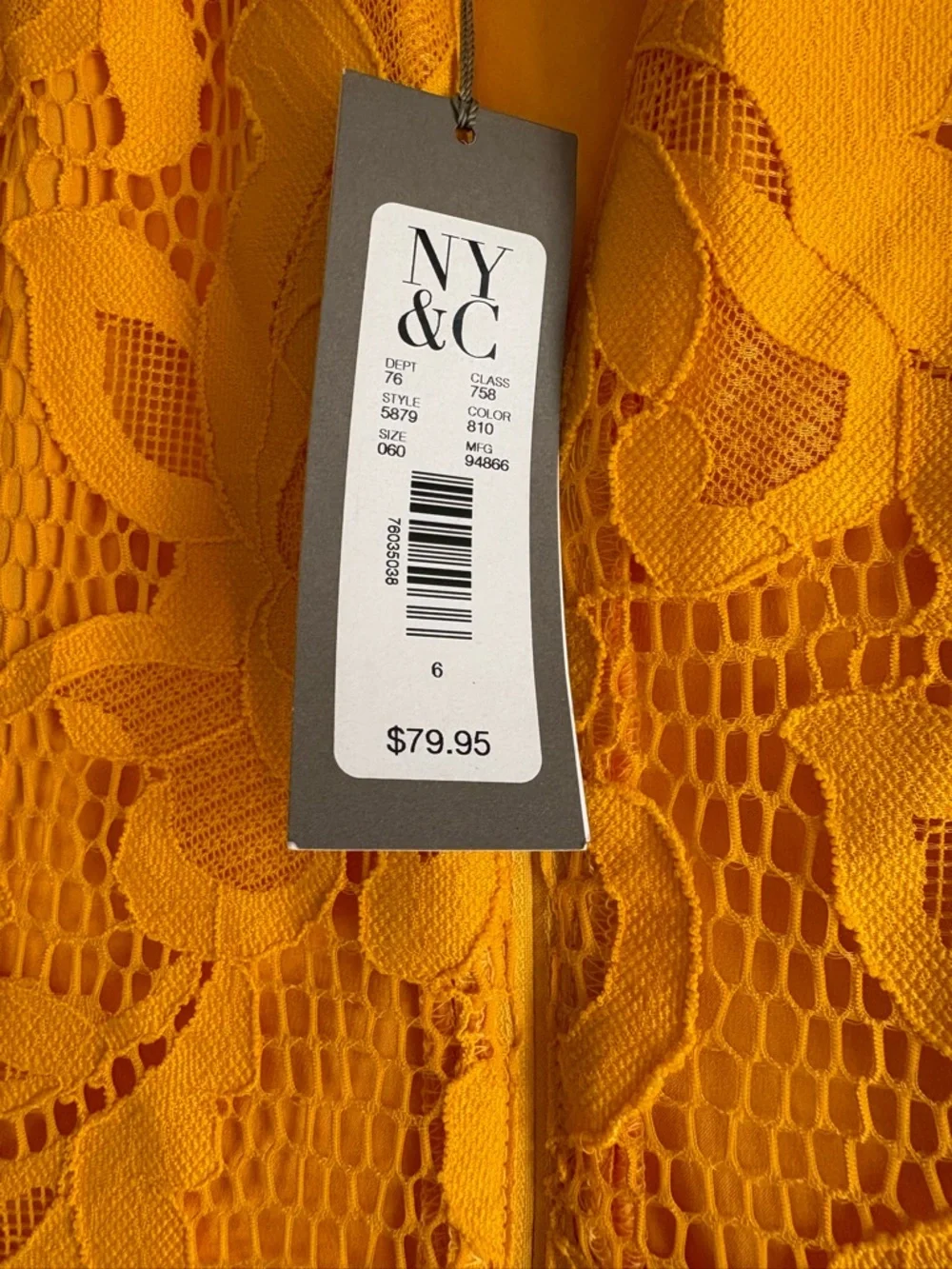 Yellow Lace A-Line Dress - Women Eva Mendez - Picture 4 of 5
